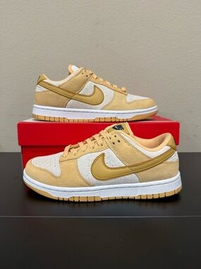 Size 7 - Nike Women’s Dunk Low LX “Gold Suede”